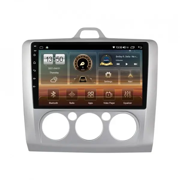 Navigatie dedicata cu Android Ford Focus II 2004 - 2011, clima manuala, 8GB RAM, Radio GPS Dual Zone, Display HD QLED 9" Touchscreen, Internet Wi-Fi si slot SIM 4G, Bluetooth, MirrorLink, USB