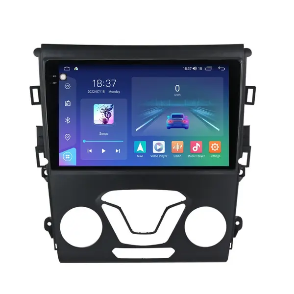 Navigatie dedicata cu Android Ford Mondeo V dupa 2014 fara navigatie originala, 4GB RAM, Radio GPS Dual Zone, Display 2K QLED 9.5" Touchscreen, Internet Wi-Fi si slot SIM 4G, Bluetooth, MirrorLink, USB