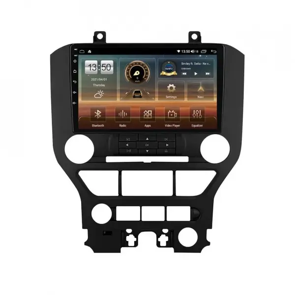 Navigatie dedicata cu Android Ford Mustang 2014 - 2021 fara navigatie originala, 8GB RAM, Radio GPS Dual Zone, Display HD QLED 9" Touchscreen, Internet Wi-Fi si slot SIM 4G, Bluetooth, MirrorLink, USB
