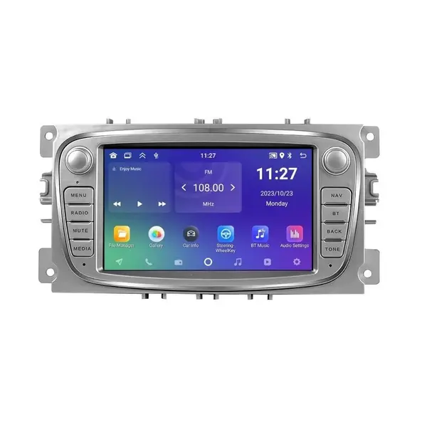 Navigatie dedicata cu Android Ford S-Max 2007 - 2014, gri, 2GB RAM, Radio GPS Dual Zone, Display HD 7" Touchscreen, Internet Wi-Fi, Bluetooth, MirrorLink, USB