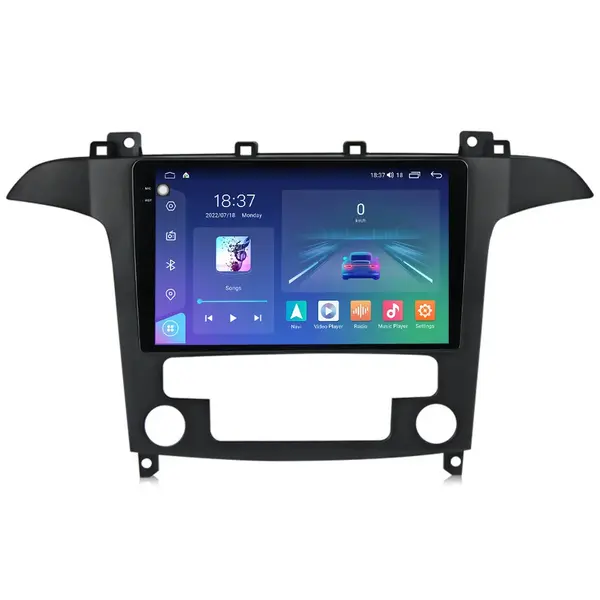 Navigatie dedicata cu Android Ford S-Max I / Galaxy II 2006 - 2015, clima automata, 4GB RAM, Radio GPS Dual Zone, Display 2K QLED 9.5" Touchscreen, Internet Wi-Fi si slot SIM 4G, Bluetooth, MirrorLink, USB