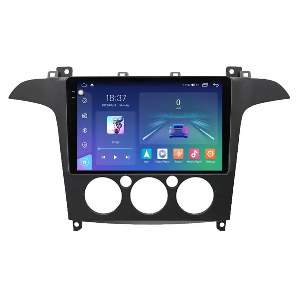 Navigatie dedicata cu Android Ford S-Max I / Galaxy II 2006 - 2015, clima manuala, 4GB RAM, Radio GPS Dual Zone, Display 2K QLED 9.5" Touchscreen, Internet Wi-Fi si slot SIM 4G, Bluetooth, MirrorLink, USB