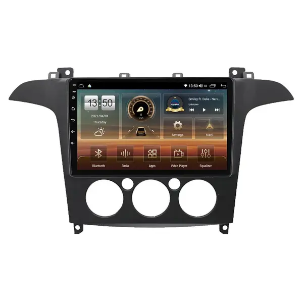 Navigatie dedicata cu Android Ford S-Max I / Galaxy II 2006 - 2015, clima manuala, 8GB RAM, Radio GPS Dual Zone, Display HD QLED 9" Touchscreen, Internet Wi-Fi si slot SIM 4G, Bluetooth, MirrorLink, USB