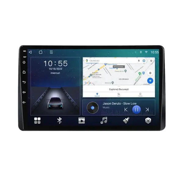 Navigatie dedicata cu Android Ford Transit / Tourneo Courier 2014 - 2023 fara ecran din fabrica, 2GB RAM, Radio GPS Dual Zone, Display HD QLED 9" Touchscreen, Internet Wi-Fi si slot SIM 4G, Bluetooth, MirrorLink, USB