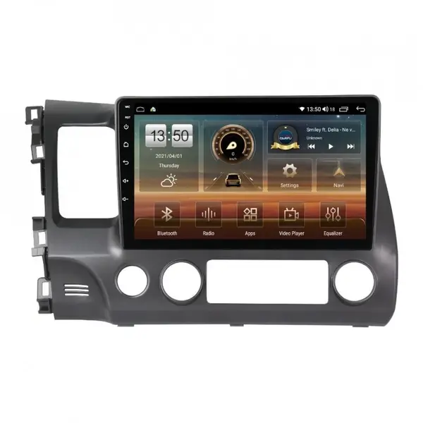 Navigatie dedicata cu Android Honda Civic VIII Sedan 2006 - 2011, 6GB RAM, Radio GPS Dual Zone, Display HD QLED 10" Touchscreen, Internet Wi-Fi si slot SIM 4G, Bluetooth, MirrorLink, USB