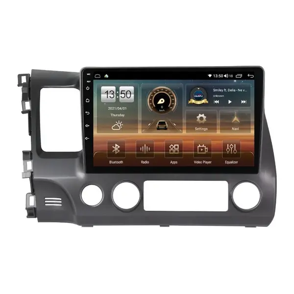 Navigatie dedicata cu Android Honda Civic VIII Sedan 2006 - 2011, 4GB RAM, Radio GPS Dual Zone, Display HD QLED 10" Touchscreen, Internet Wi-Fi si slot SIM 4G, Bluetooth, MirrorLink, USB