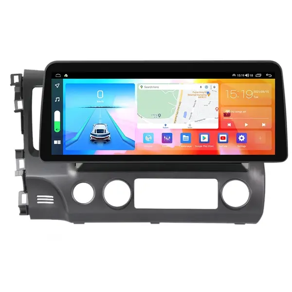 Navigatie dedicata cu Android Honda Civic VIII Sedan 2006 - 2011, 4GB RAM, Radio GPS Dual Zone, Display QLED 12.3" Touchscreen, Internet Wi-Fi si slot SIM 4G, Bluetooth, MirrorLink, USB