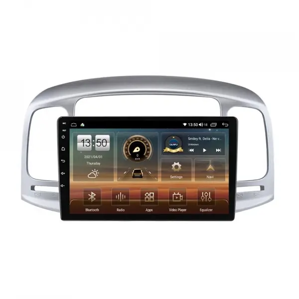 Navigatie dedicata cu Android Hyundai Accent III 2005 - 2010, 8GB RAM, Radio GPS Dual Zone, Display HD QLED 9" Touchscreen, Internet Wi-Fi si slot SIM 4G, Bluetooth, MirrorLink, USB