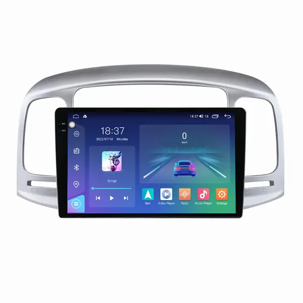 Navigatie dedicata cu Android Hyundai Accent III 2005 - 2010, 8GB RAM, Radio GPS Dual Zone, Display 2K QLED 9.5" Touchscreen, Internet Wi-Fi si slot SIM 4G, Bluetooth, MirrorLink, USB