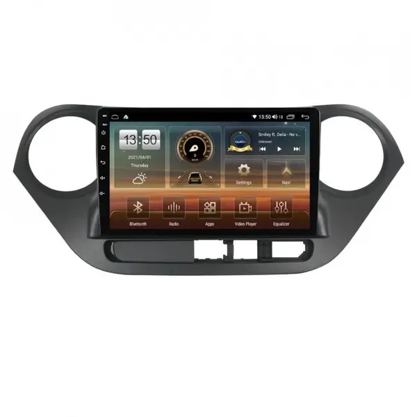 Navigatie dedicata cu Android Hyundai i10 2013 - 2019, 8GB RAM, Radio GPS Dual Zone, Display HD QLED 9" Touchscreen, Internet Wi-Fi si slot SIM 4G, Bluetooth, MirrorLink, USB