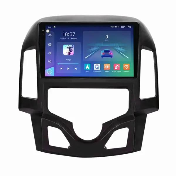 Navigatie dedicata cu Android Hyundai i30 2007 - 2012, clima automata, 8GB RAM, Radio GPS Dual Zone, Display 2K QLED 9.5" Touchscreen, Internet Wi-Fi si slot SIM 4G, Bluetooth, MirrorLink, USB