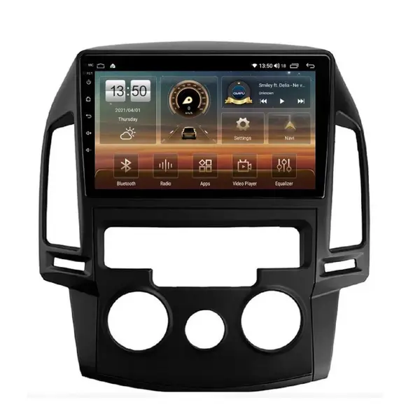 Navigatie dedicata cu Android Hyundai i30 2007 - 2012, clima manuala, 8GB RAM, Radio GPS Dual Zone, Display HD QLED 9" Touchscreen, Internet Wi-Fi si slot SIM 4G, Bluetooth, MirrorLink, USB