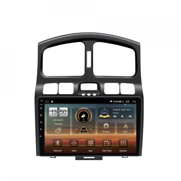 Navigatie dedicata cu Android Hyundai Santa Fe I 2000 - 2006, 6GB RAM, Radio GPS Dual Zone, Display HD QLED 9" Touchscreen, Internet Wi-Fi si slot SIM 4G, Bluetooth, MirrorLink, USB