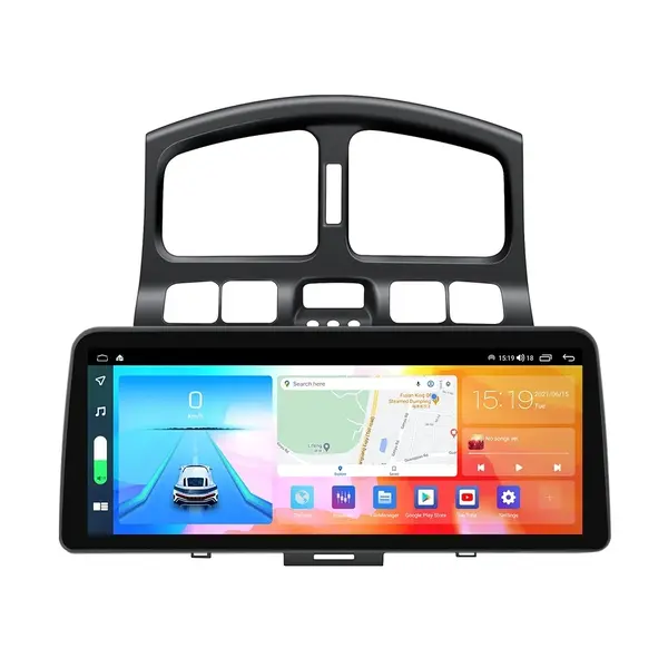Navigatie dedicata cu Android Hyundai Santa Fe I 2000 - 2006, 8GB RAM, Radio GPS Dual Zone, Display QLED 12.3" Touchscreen, Internet Wi-Fi si slot SIM 4G, Bluetooth, MirrorLink, USB