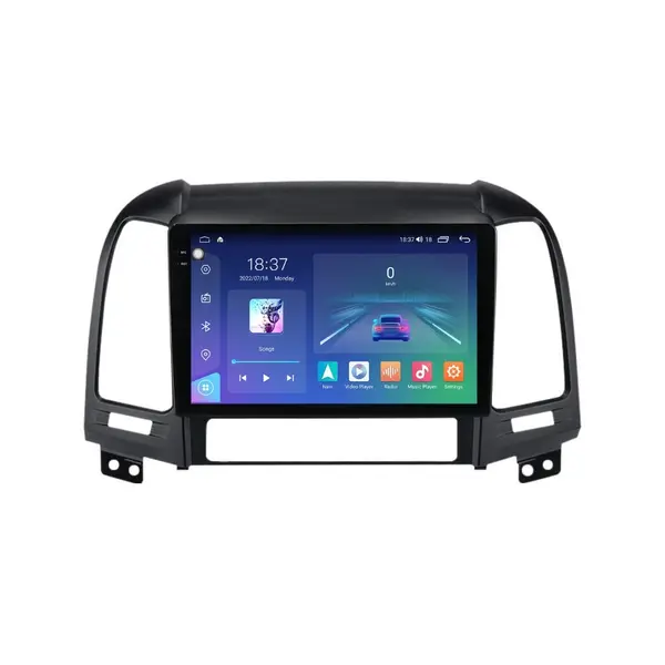 Navigatie dedicata cu Android Hyundai Santa Fe II 2006 - 2012, 8GB RAM, Radio GPS Dual Zone, Display 2K QLED 9.5" Touchscreen, Internet Wi-Fi si slot SIM 4G, Bluetooth, MirrorLink, USB