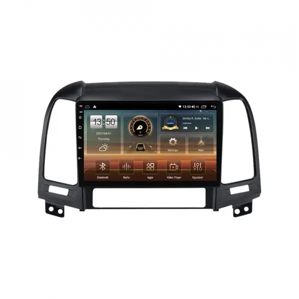 Navigatie dedicata cu Android Hyundai Santa Fe II 2006 - 2012, 6GB RAM, Radio GPS Dual Zone, Display HD QLED 9" Touchscreen, Internet Wi-Fi si slot SIM 4G, Bluetooth, MirrorLink, USB