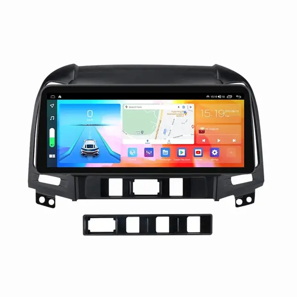 Navigatie dedicata cu Android Hyundai Santa Fe II 2006 - 2012, 8GB RAM, Radio GPS Dual Zone, Display QLED 12.3" Touchscreen, Internet Wi-Fi si slot SIM 4G, Bluetooth, MirrorLink, USB
