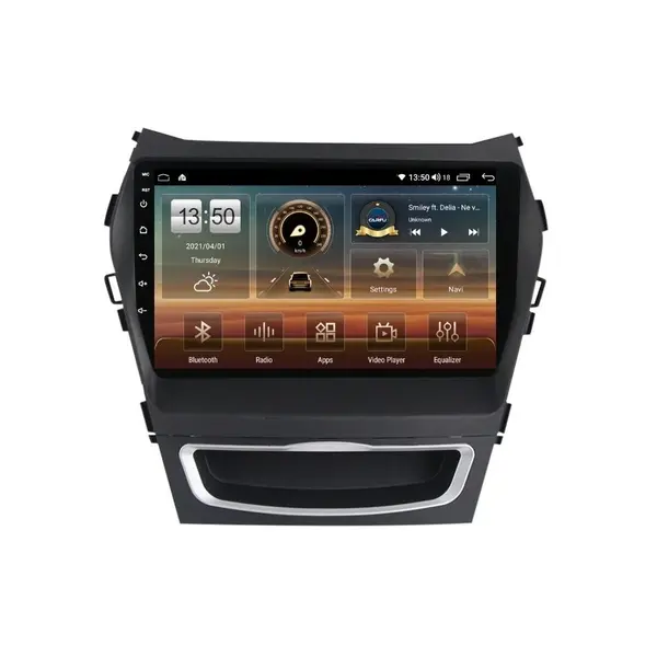 Navigatie dedicata cu Android Hyundai Santa Fe III / Grand Santa Fe 2012 - 2018, 4GB RAM, Radio GPS Dual Zone, Display HD QLED 9" Touchscreen, Internet Wi-Fi si slot SIM 4G, Bluetooth, MirrorLink, USB