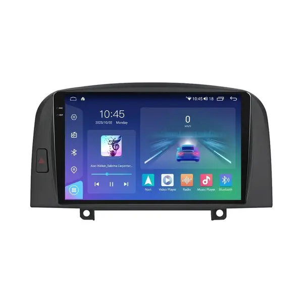 Navigatie dedicata cu Android Hyundai Sonata V 2004 - 2009, 4GB RAM, Radio GPS Dual Zone, Display 2K QLED 9.5" Touchscreen, Internet Wi-Fi si slot SIM 4G, Bluetooth, MirrorLink, USB