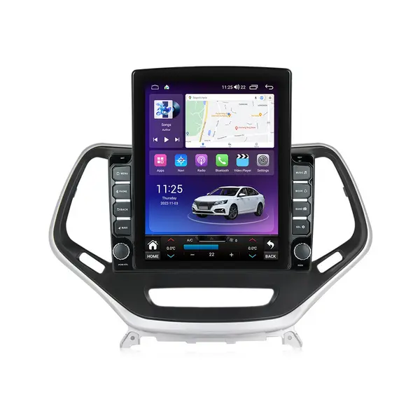 Navigatie dedicata cu Android Jeep Cherokee V 2014 - 2019, 4GB RAM, Radio GPS Dual Zone, Touchscreen IPS 9.7" HD tip Tesla, Internet Wi-Fi si slot SIM 4G, Bluetooth, MirrorLink, USB