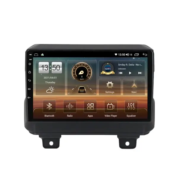 Navigatie dedicata cu Android Jeep Gladiator dupa 2019, 8GB RAM, Radio GPS Dual Zone, Display HD QLED 9" Touchscreen, Internet Wi-Fi si slot SIM 4G, Bluetooth, MirrorLink, USB