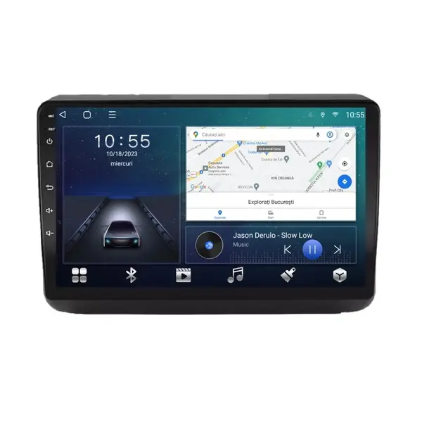 Navigatie dedicata cu Android Jeep Grand Cherokee IV 2014 - 2021, 2GB RAM, Radio GPS Dual Zone, Display HD QLED 9" Touchscreen, Internet Wi-Fi si slot SIM 4G, Bluetooth, MirrorLink, USB