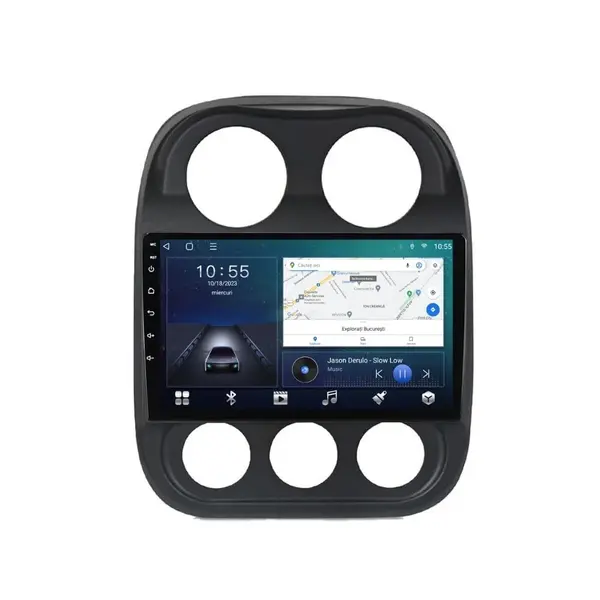 Navigatie dedicata cu Android Jeep Patriot I 2011 - 2017, 2GB RAM, Radio GPS Dual Zone, Display HD QLED 10" Touchscreen, Internet Wi-Fi si slot SIM 4G, Bluetooth, MirrorLink, USB