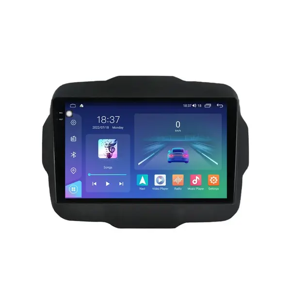Navigatie dedicata cu Android Jeep Renegade dupa 2014, 4GB RAM, Radio GPS Dual Zone, Display 2K QLED 9.5" Touchscreen, Internet Wi-Fi si slot SIM 4G, Bluetooth, MirrorLink, USB