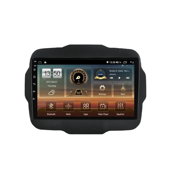 Navigatie dedicata cu Android Jeep Renegade dupa 2014, 4GB RAM, Radio GPS Dual Zone, Display HD QLED 9" Touchscreen, Internet Wi-Fi si slot SIM 4G, Bluetooth, MirrorLink, USB
