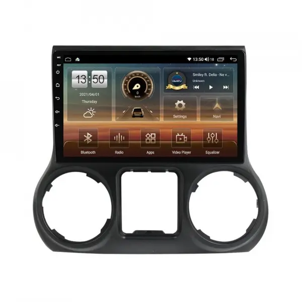 Navigatie dedicata cu Android Jeep Wrangler III (JK) 2015 - 2018, 8GB RAM, Radio GPS Dual Zone, Display HD QLED 10" Touchscreen, Internet Wi-Fi si slot SIM 4G, Bluetooth, MirrorLink, USB