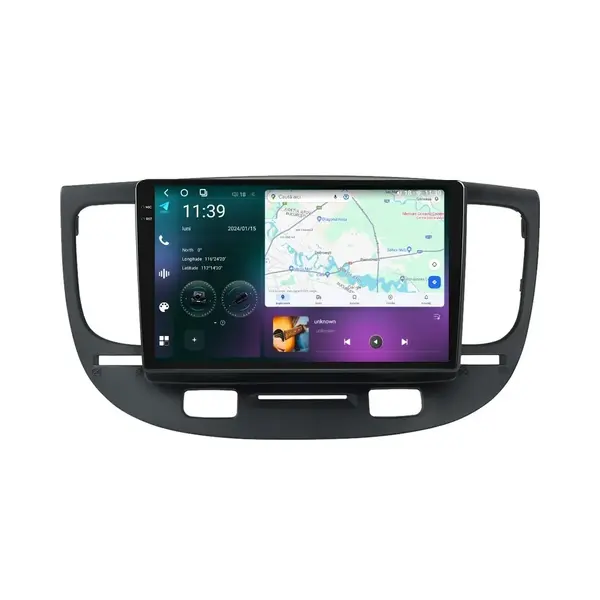 Navigatie dedicata cu Android Kia Rio II 2005 - 2011, 12GB RAM, Radio GPS Dual Zone, Display 2K QLED 9.5" Touchscreen, Internet Wi-Fi si slot SIM 4G, Bluetooth, MirrorLink, USB