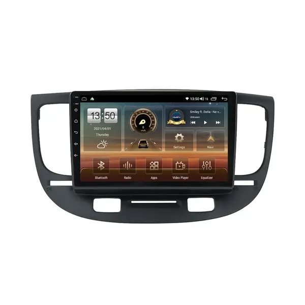 Navigatie dedicata cu Android Kia Rio II 2005 - 2011, 4GB RAM, Radio GPS Dual Zone, Display HD QLED 9" Touchscreen, Internet Wi-Fi si slot SIM 4G, Bluetooth, MirrorLink, USB