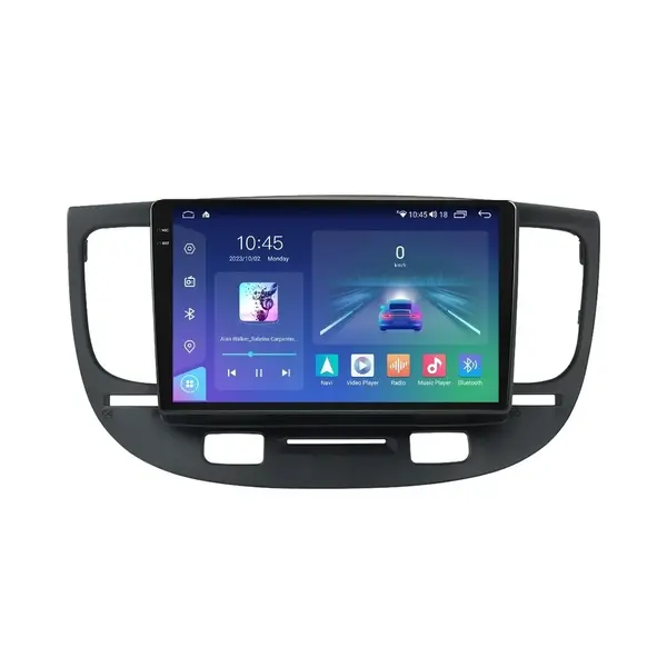 Navigatie dedicata cu Android Kia Rio II 2005 - 2011, 8GB RAM, Radio GPS Dual Zone, Display 2K QLED 9.5" Touchscreen, Internet Wi-Fi si slot SIM 4G, Bluetooth, MirrorLink, USB