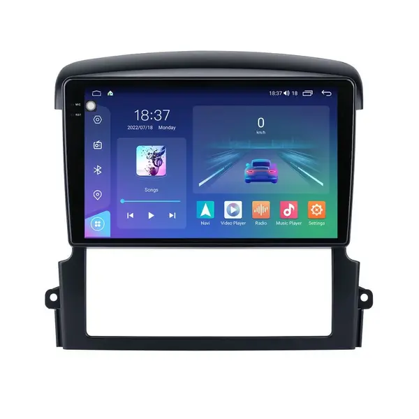 Navigatie dedicata cu Android KIA Sorento I 2006 - 2009, 8GB RAM, Radio GPS Dual Zone, Display 2K QLED 9.5" Touchscreen, Internet Wi-Fi si slot SIM 4G, Bluetooth, MirrorLink, USB