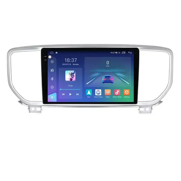 Navigatie dedicata cu Android Kia Sportage 2018 - 2021, 8GB RAM, Radio GPS Dual Zone, Display 2K QLED 9.5" Touchscreen, Internet Wi-Fi si slot SIM 4G, Bluetooth, MirrorLink, USB