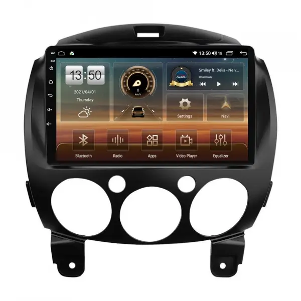 Navigatie dedicata cu Android Mazda 2 2007 - 2014, 6GB RAM, Radio GPS Dual Zone, Display HD QLED 9" Touchscreen, Internet Wi-Fi si slot SIM 4G, Bluetooth, MirrorLink, USB