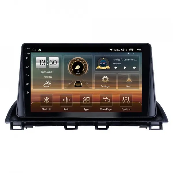 Navigatie dedicata cu Android Mazda 3 2013 - 2019, 6GB RAM, Radio GPS Dual Zone, Display HD QLED 9" Touchscreen, Internet Wi-Fi si slot SIM 4G, Bluetooth, MirrorLink, USB