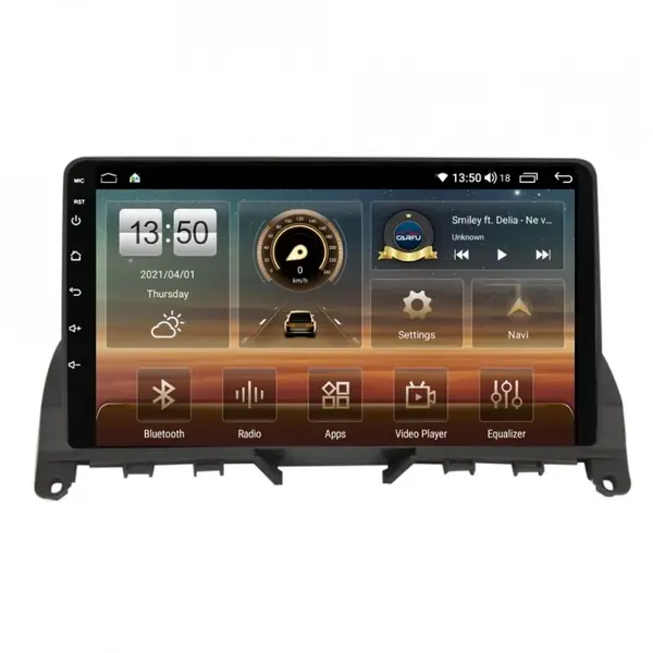 Navigatie dedicata cu Android Mercedes C-Class W204 2007 - 2011, 6GB RAM, Radio GPS Dual Zone, Display HD QLED 9" Touchscreen, Internet Wi-Fi si slot SIM 4G, Bluetooth, MirrorLink, USB