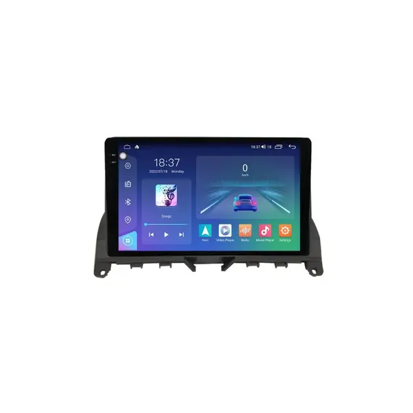 Navigatie dedicata cu Android Mercedes C-Class W204 2007 - 2011, 4GB RAM, Radio GPS Dual Zone, Display 2K QLED 9.5" Touchscreen, Internet Wi-Fi si slot SIM 4G, Bluetooth, MirrorLink, USB