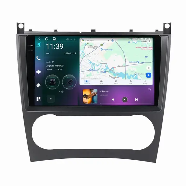 Navigatie dedicata cu Android Mercedes CLC-Class CL203 2008 - 2011, 12GB RAM, Radio GPS Dual Zone, Display 2K QLED 9.5" Touchscreen, Internet Wi-Fi si slot SIM 4G, Bluetooth, MirrorLink, USB