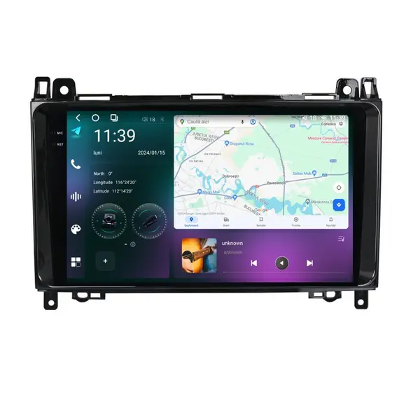Navigatie dedicata cu Android Mercedes Sprinter 2006 - 2018, 12GB RAM, Radio GPS Dual Zone, Display 2K QLED 9.5" Touchscreen, Internet Wi-Fi si slot SIM 4G, Bluetooth, MirrorLink, USB
