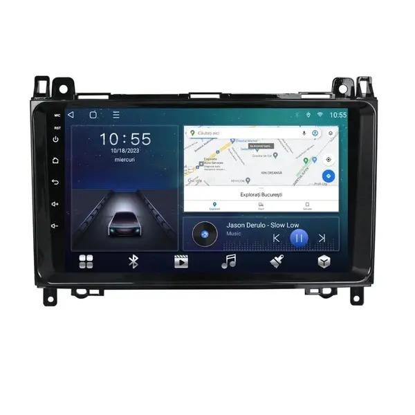 Navigatie dedicata cu Android Mercedes Vito dupa 2006, 2GB RAM, Radio GPS Dual Zone, Display HD QLED 9" Touchscreen, Internet Wi-Fi si slot SIM 4G, Bluetooth, MirrorLink, USB