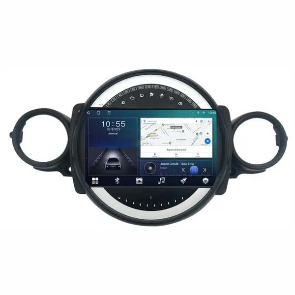 Navigatie dedicata cu Android Mini Clubman / Clubvan (R55) 2006 - 2014, 2GB RAM, Radio GPS Dual Zone, Display HD QLED 9" Touchscreen, Internet Wi-Fi si slot SIM 4G, Bluetooth, MirrorLink, USB