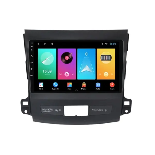 Navigatie dedicata cu Android Mitsubishi Outlander II 2006 - 2012, 1GB RAM, Radio GPS Dual Zone, Display HD IPS 9" Touchscreen, Internet Wi-Fi, Bluetooth, MirrorLink, USB