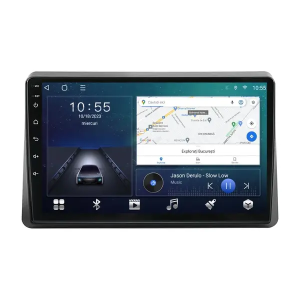 Navigatie dedicata cu Android Nissan Interstar dupa 2021, 2GB RAM, Radio GPS Dual Zone, Display HD QLED 10" Touchscreen, Internet Wi-Fi si slot SIM 4G, Bluetooth, MirrorLink, USB