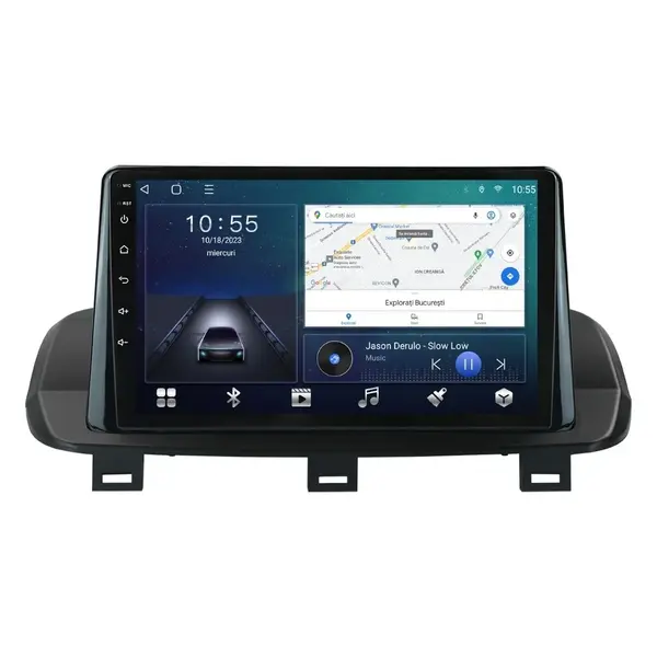 Navigatie dedicata cu Android Nissan Qashqai III dupa 2021, 2GB RAM, Radio GPS Dual Zone, Display HD QLED 10" Touchscreen, Internet Wi-Fi si slot SIM 4G, Bluetooth, MirrorLink, USB