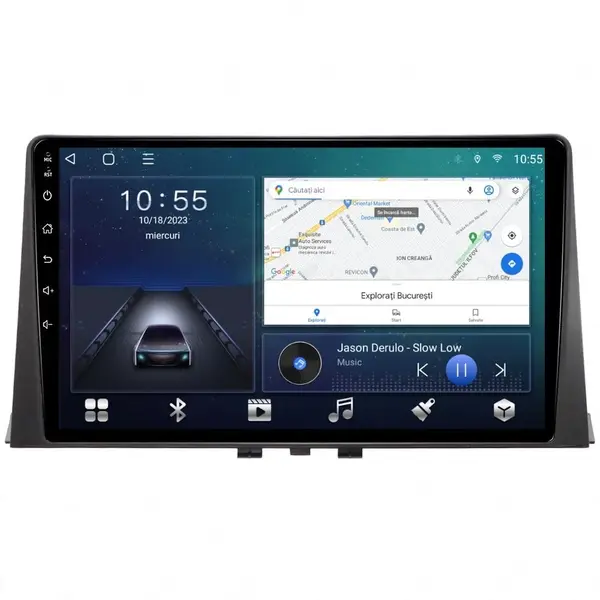 Navigatie dedicata cu Android Opel Combo E dupa 2018, 2GB RAM, Radio GPS Dual Zone, Display HD QLED 10" Touchscreen, Internet Wi-Fi si slot SIM 4G, Bluetooth, MirrorLink, USB