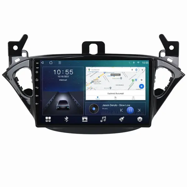 Navigatie dedicata cu Android Opel Corsa E 2014 - 2019, 2GB RAM, Radio GPS Dual Zone, Display HD QLED 9" Touchscreen, Internet Wi-Fi si slot SIM 4G, Bluetooth, MirrorLink, USB