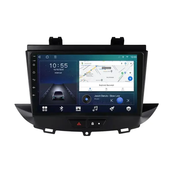 Navigatie dedicata cu Android Opel Crossland X 2017 - 2021, 2GB RAM, Radio GPS Dual Zone, Display HD QLED 9" Touchscreen, Internet Wi-Fi si slot SIM 4G, Bluetooth, MirrorLink, USB
