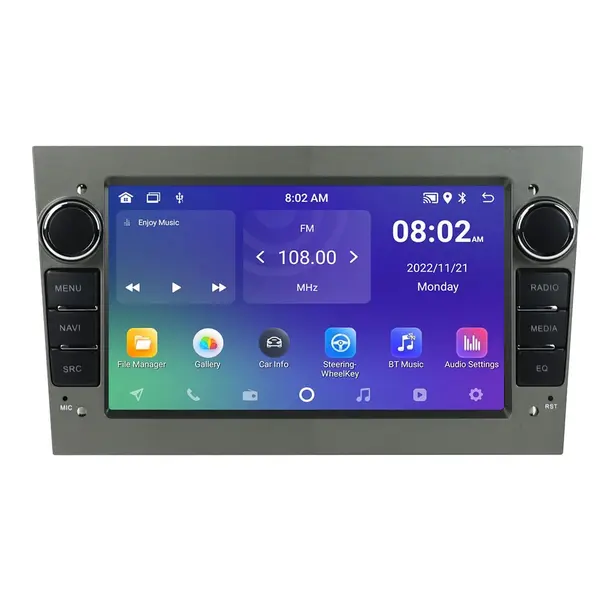 Navigatie dedicata cu Android Opel Meriva A 2003 - 2010, gri inchis, 2GB RAM, Radio GPS Dual Zone, Display HD 7" Touchscreen, Internet Wi-Fi, Bluetooth, MirrorLink, USB